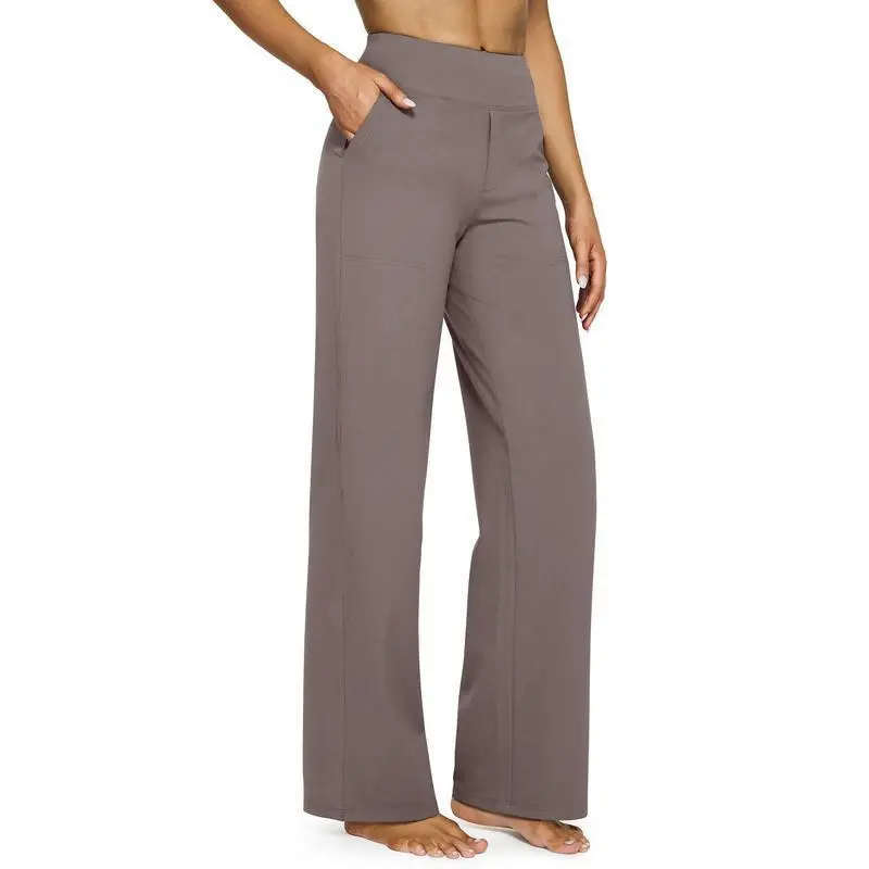 Loose High-Waist Business Casual Pants with Pockets- Perfect for yoga and casual outings