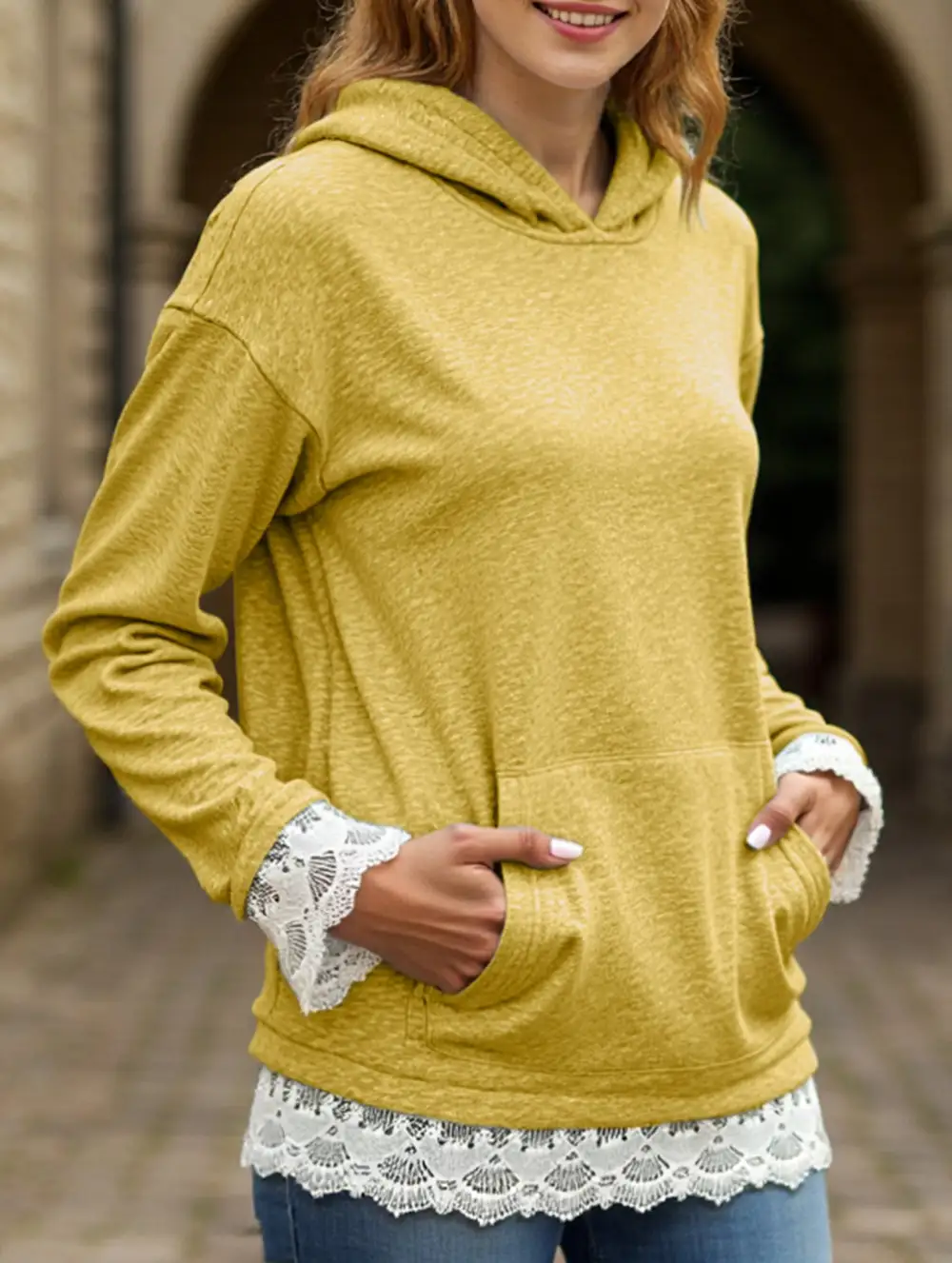 Hooded Long-Sleeved Pullover Sweatshirt