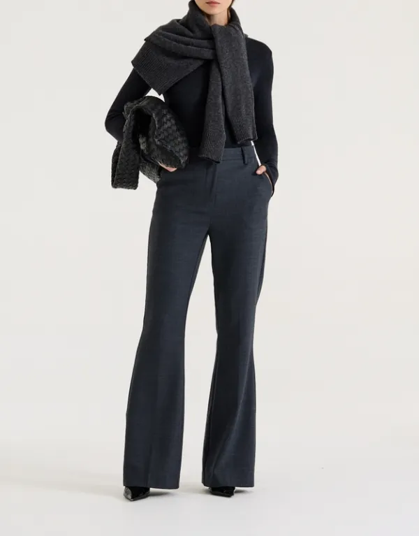 Gray Tailored Flare Trouser