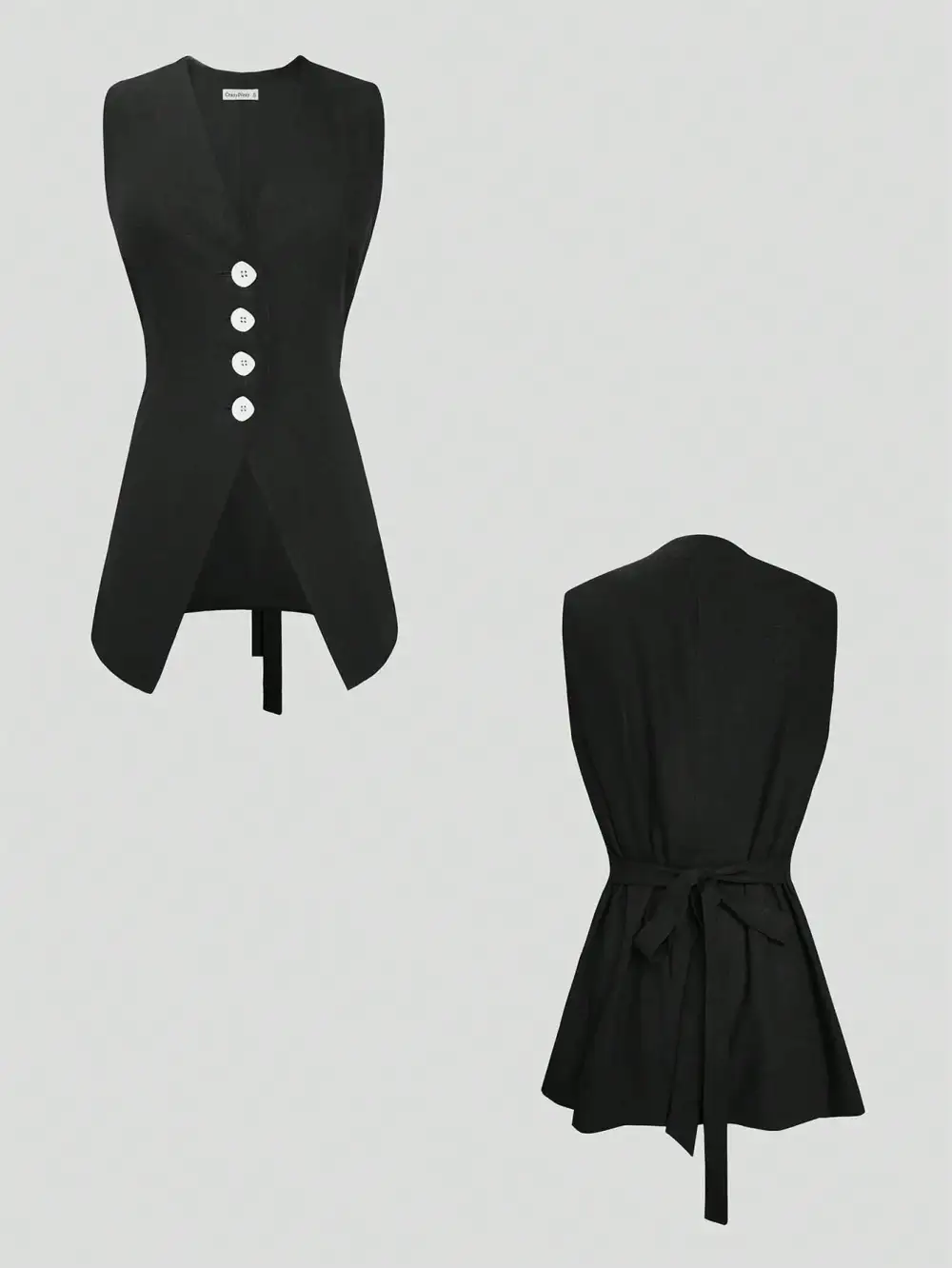V Neck Button Front Coordinated Set