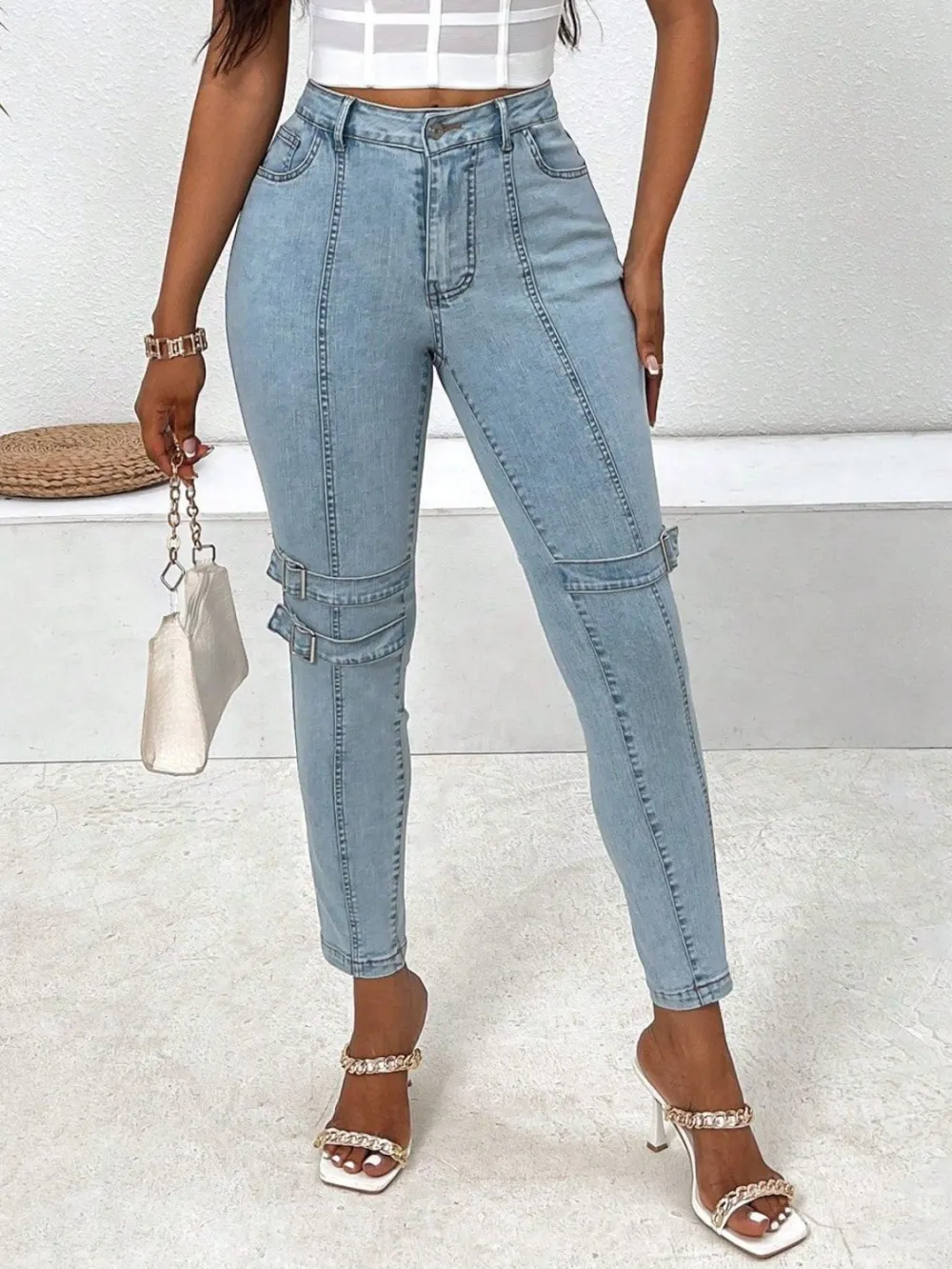 Soft Skinny Pocketed Denim Jeans