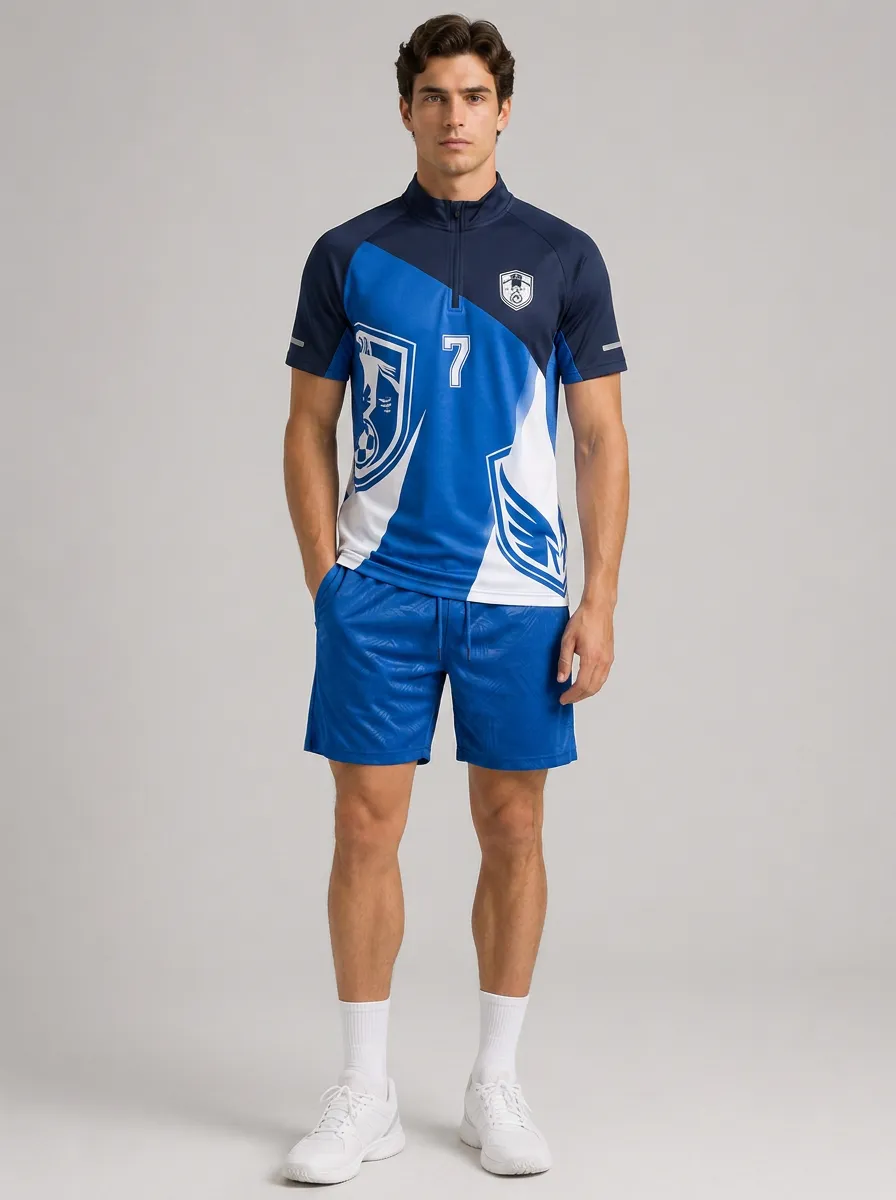 Men's Soccer Sports Fan Number 7 Graphic Printed Jersey Shorts Set