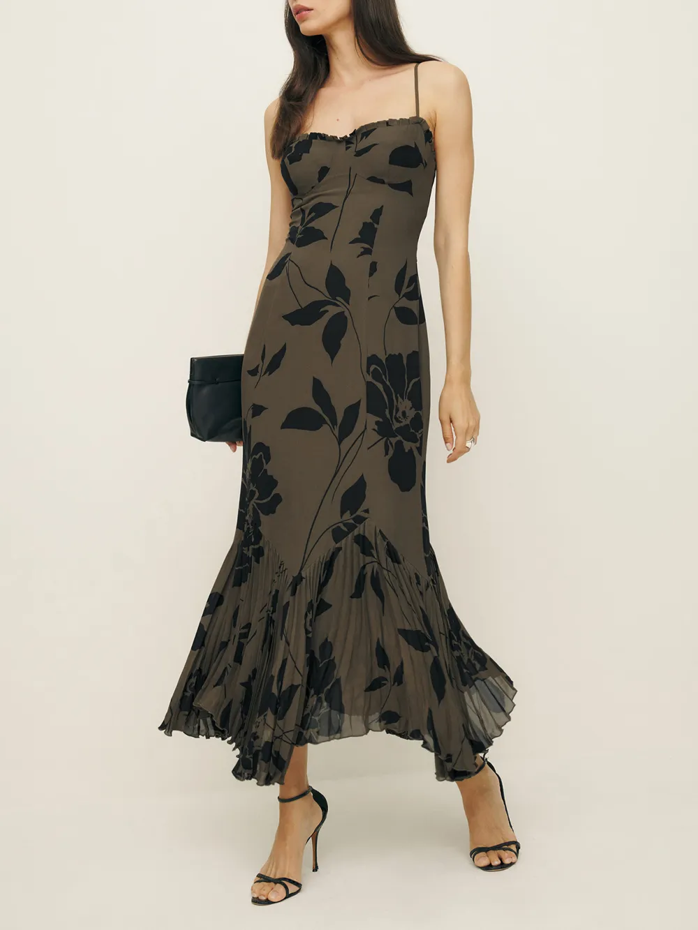 Spaghetti Strap Floral Midi Dress