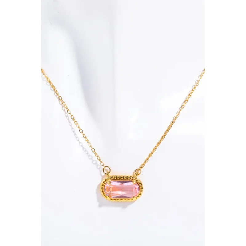 14K Gold Pleated Pendant Necklace