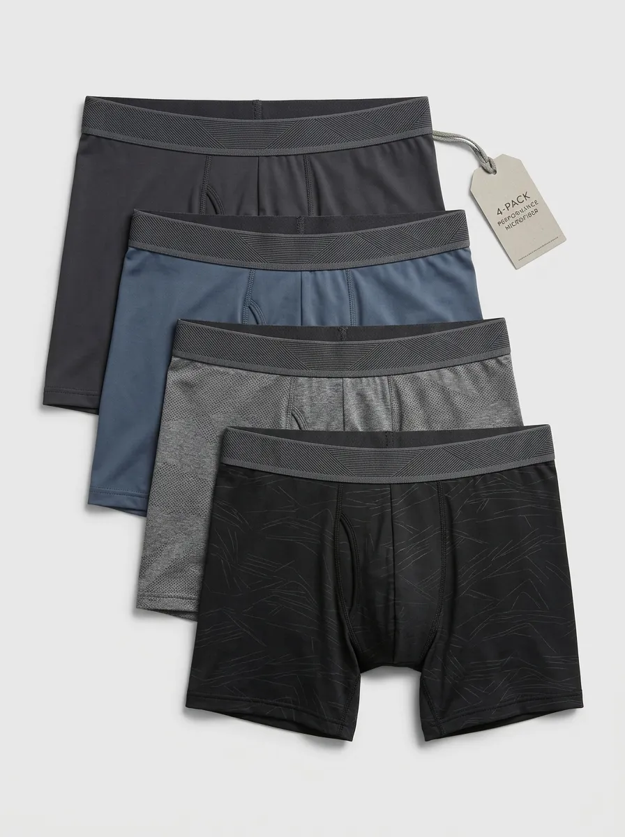 Comfort Geometric Everyday Look Men' Four Pack Boxer Briefs