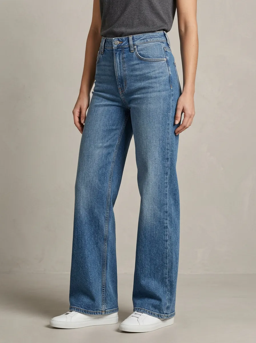 Easygoing High-Rise Wide-Leg Denim Jeans