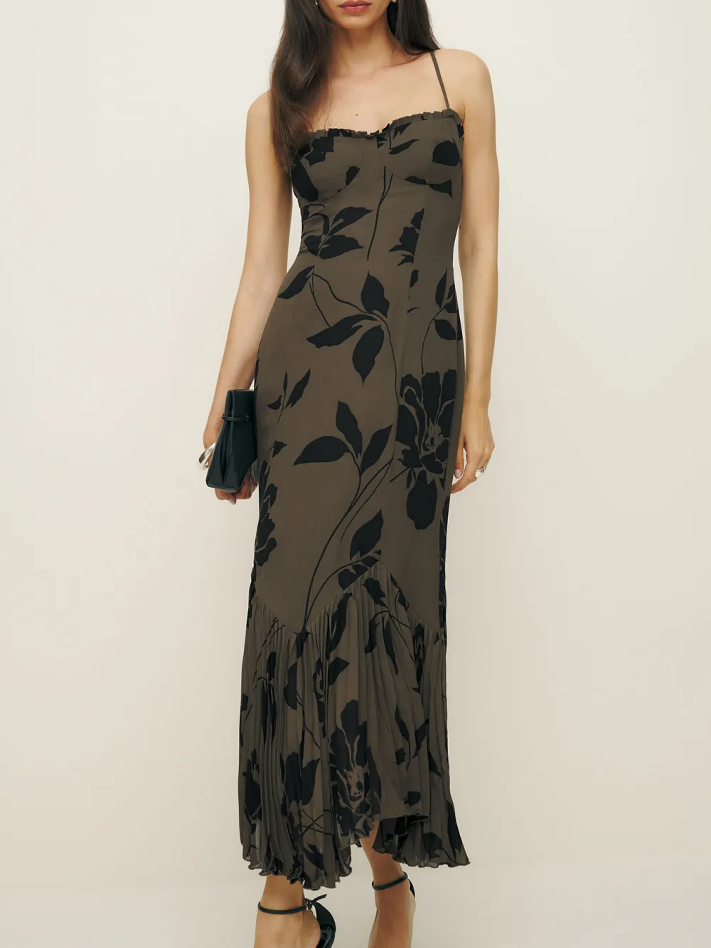 Spaghetti Strap Floral Midi Dress