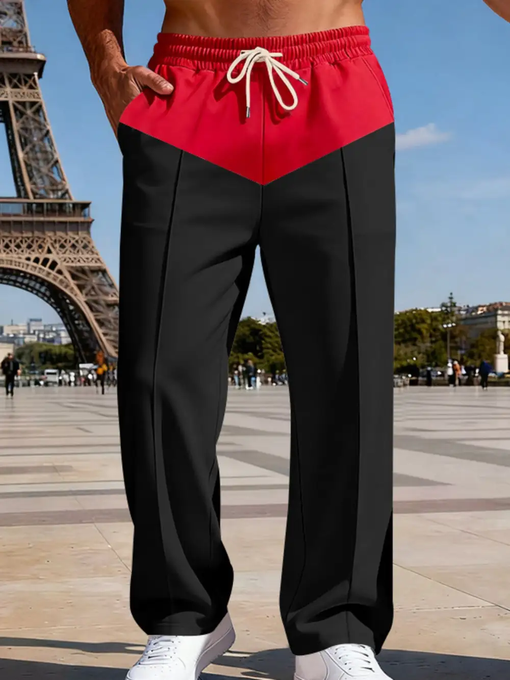 Men's Full Size Two Tone Relaxed Fit Pants