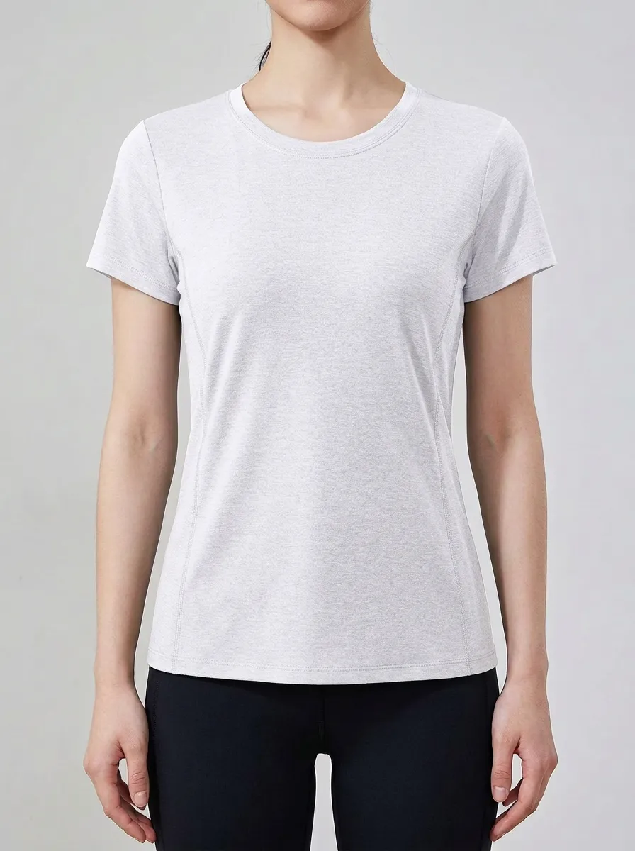 Women's Heathered Side-Panel Crewneck T-Shirt