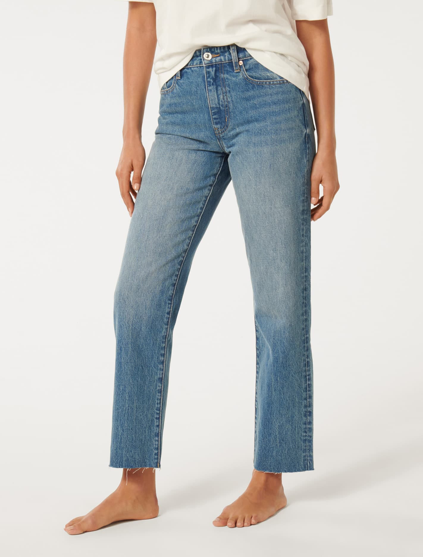 Ankle Blue Straight Jean