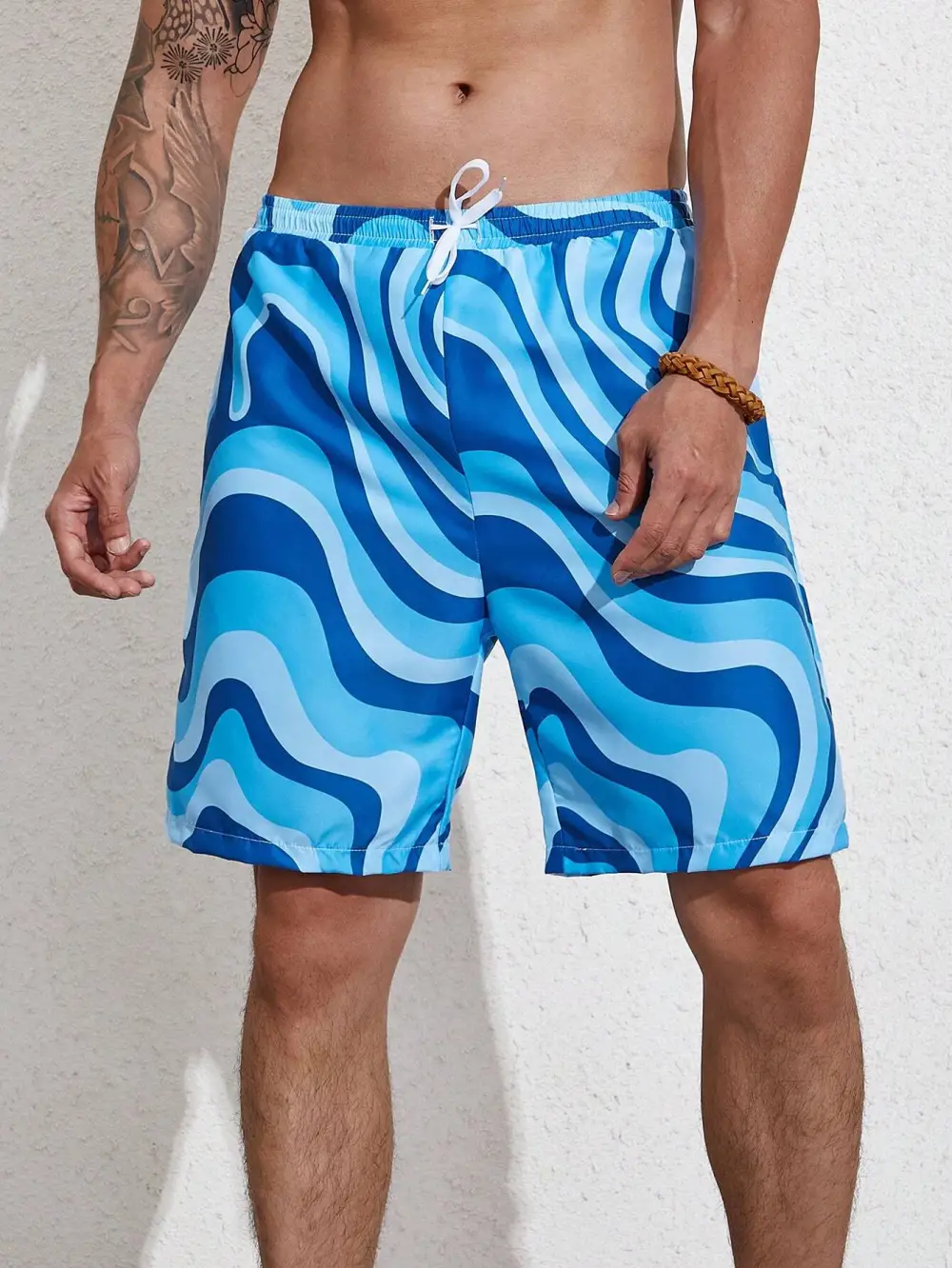 Men's Wave Striped Swim Trunks