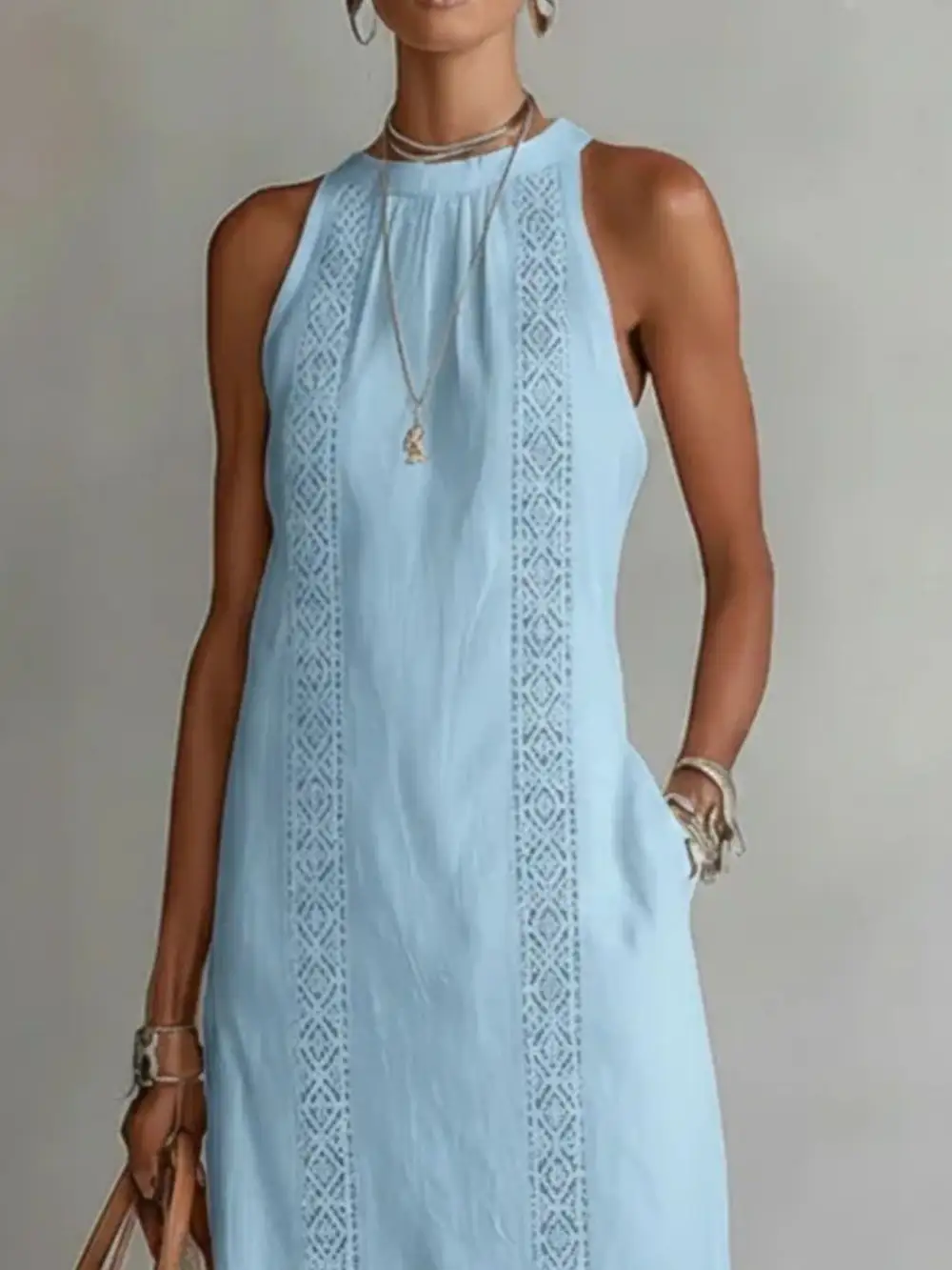 Soft Touch Slit Sleeveless Midi Dress