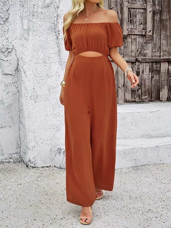 Clean Short Sleeved Wide Leg Jumpsuit Shorts