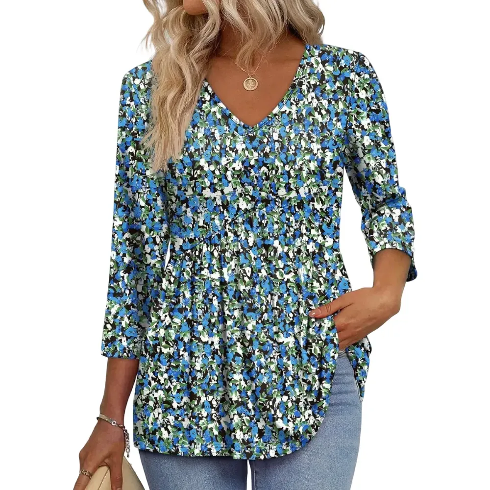 Women's Sleeve V-Neck Blouse