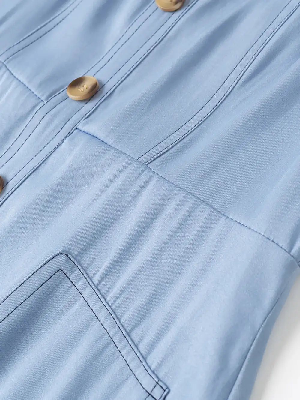 Layered Detail Denim Dress