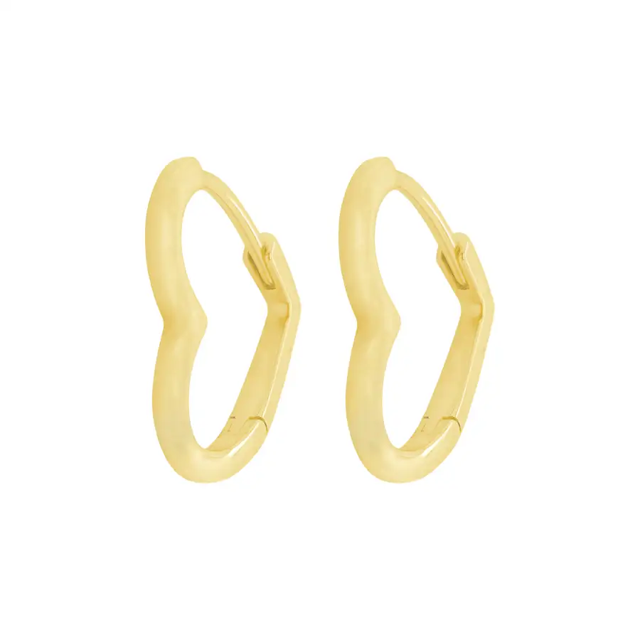 Modern Heart Huggie Earrings