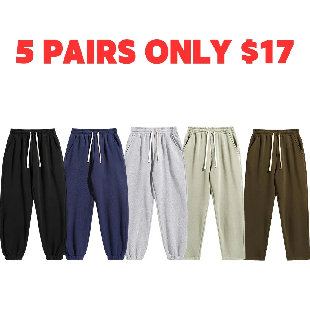 Men's Regular Fit Solid Drawstring Waist Sweatpants, Casual Pocket Design Pants for Fall & Winter, Men's Trousers for Daily Wear, Athleisure Pants