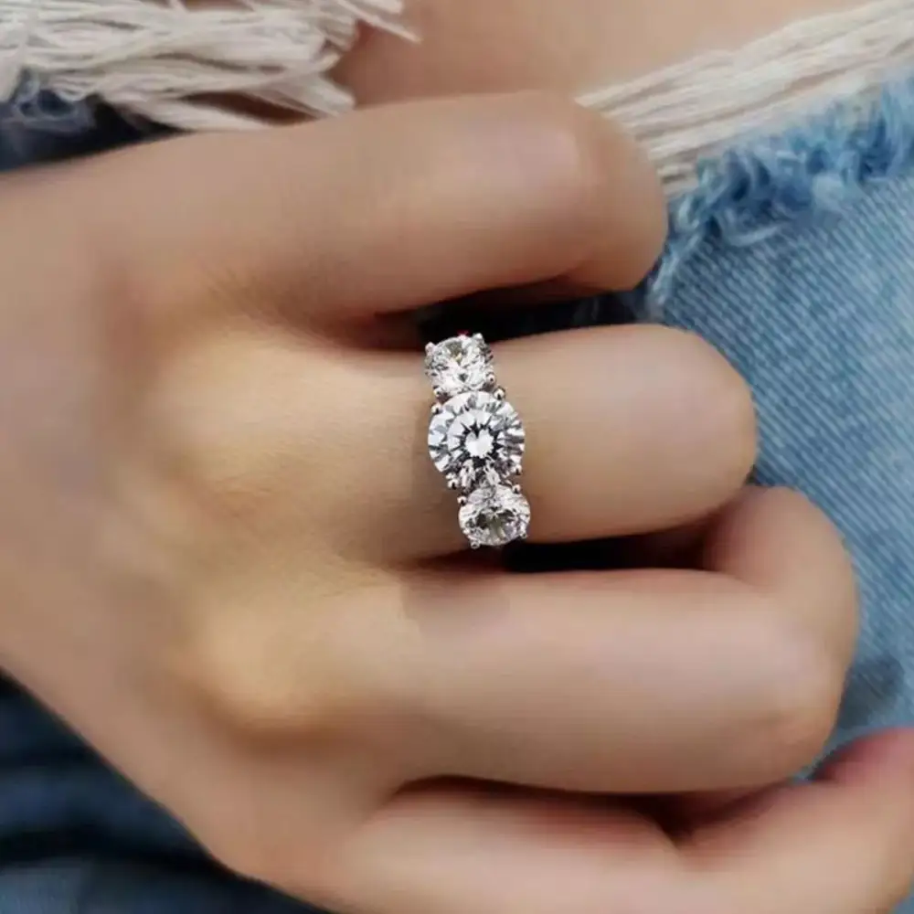 Sterling Silver Moissanite Radiant Ring