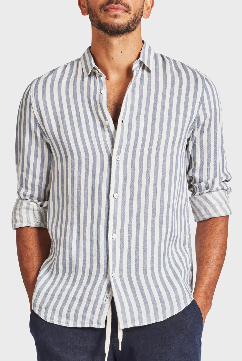 Striped Linen Button Down Shirt