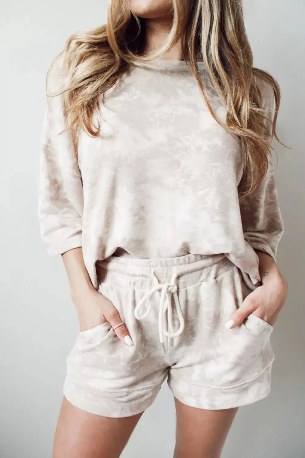 Relaxed Fit Tie Dye Top and Shorts Set