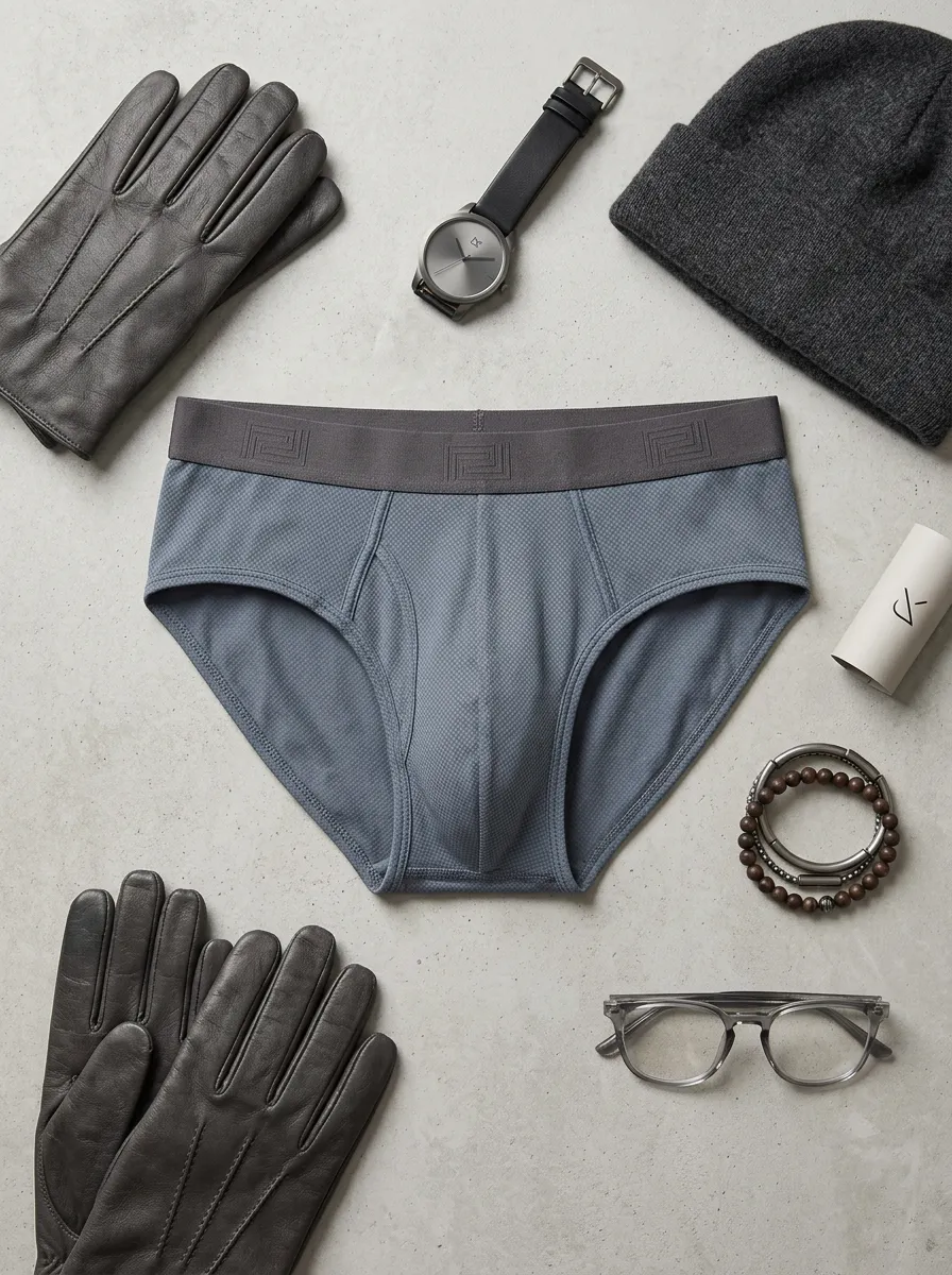 Men's Geometric Pattern Textured Printed Briefs