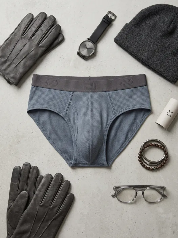 Men's Geometric Pattern Textured Printed Briefs