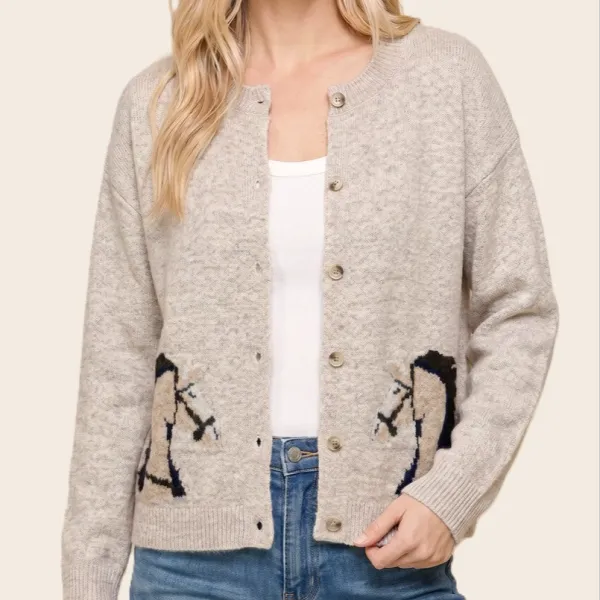 Western Horse Jacquard Sweater