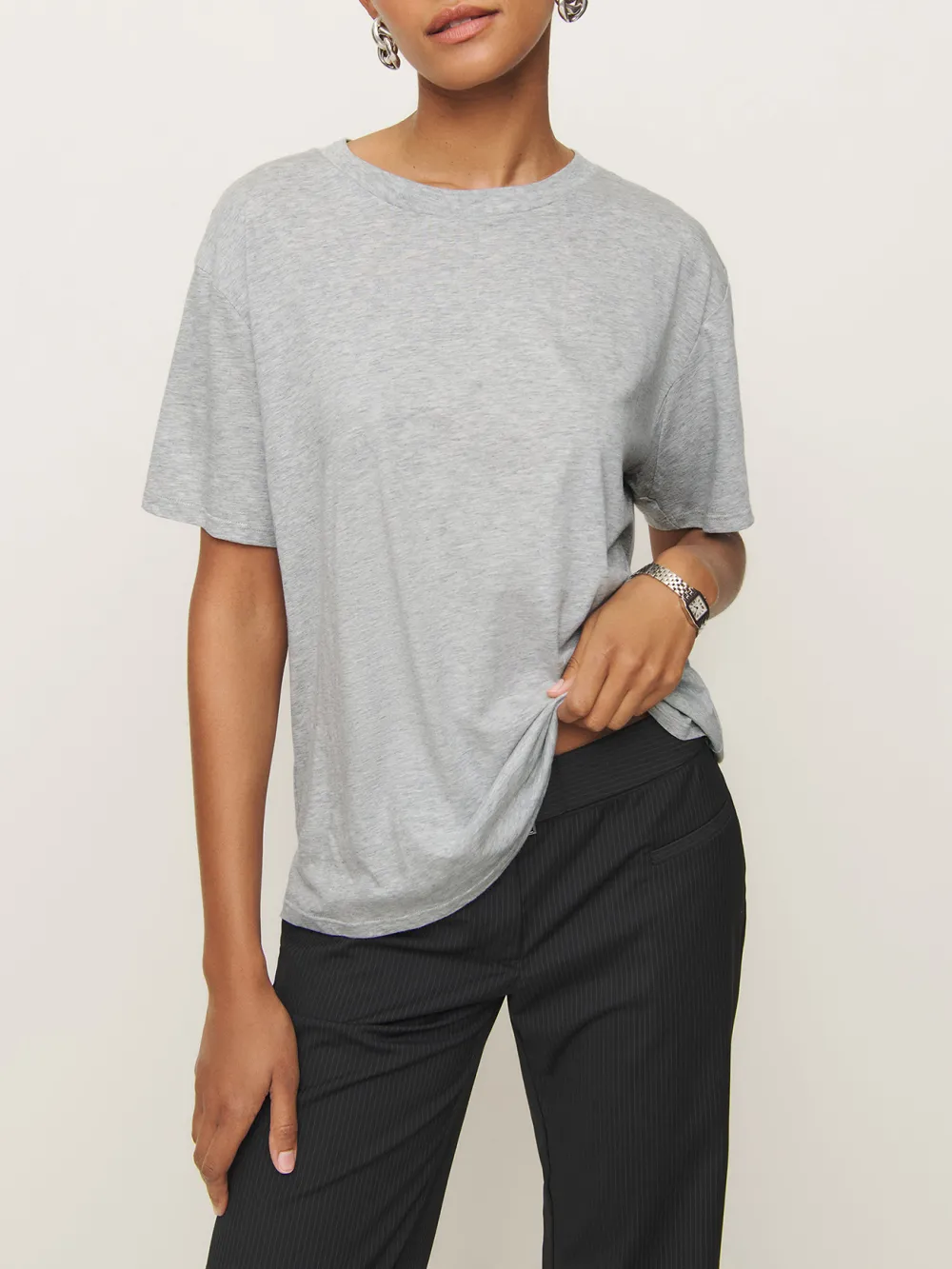Relaxed Fit Cotton Crew Neck Tee