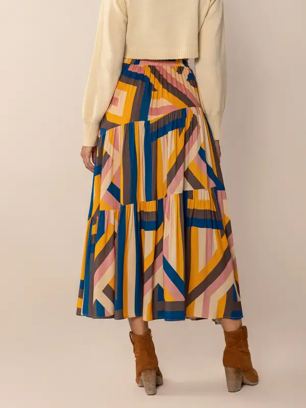 Calm Ruched Elastic Skirt