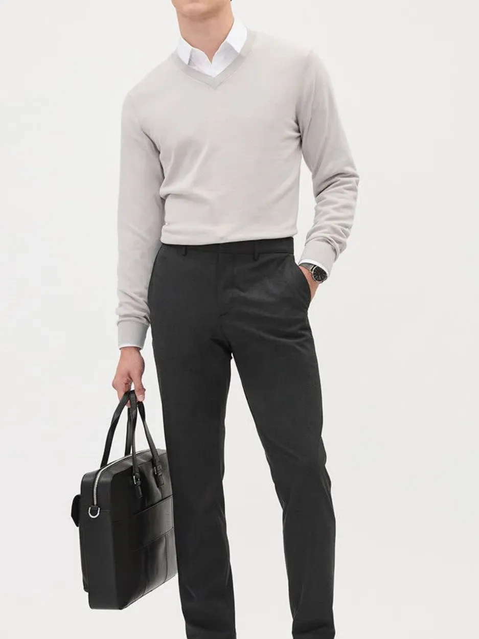 Coconut Cream Long-Sleeve V-Neck Sweater