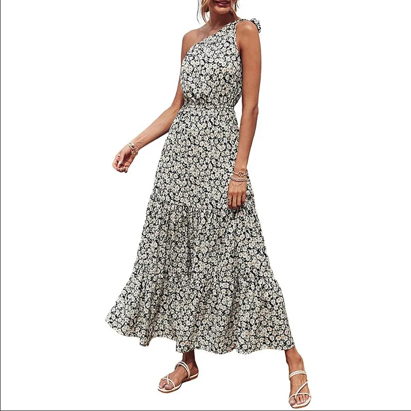 Summer Women's Bohemian Floral Dress Beach Holiday Large Swing