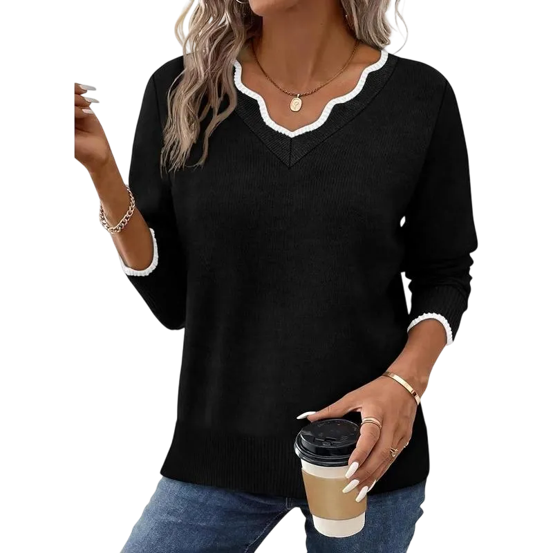 Women's Soft V-Neck Pullover Sweater