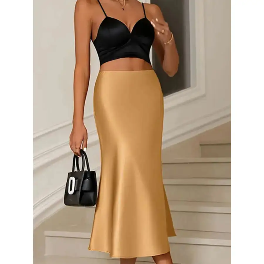 Satin Midi Mermaid Skirt