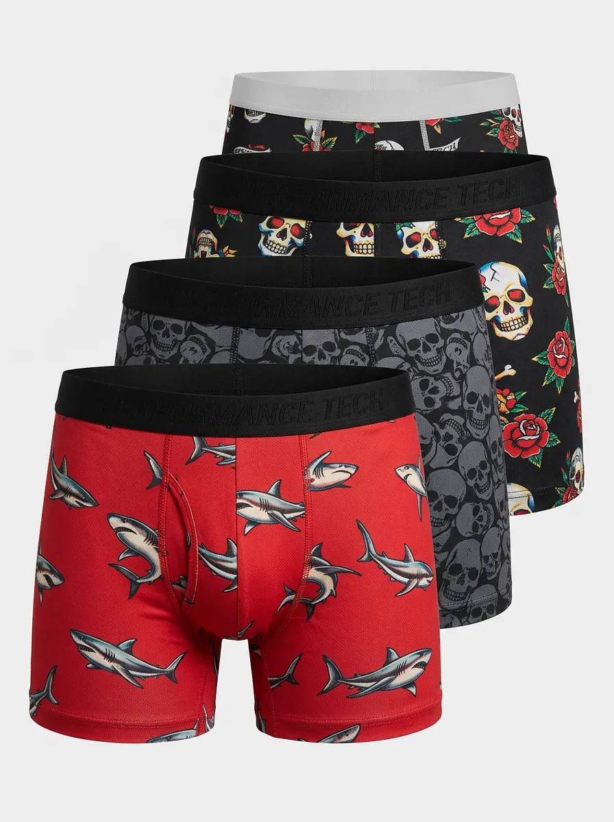 Classic Daily Wear Men' Four Pack Boxer Briefs