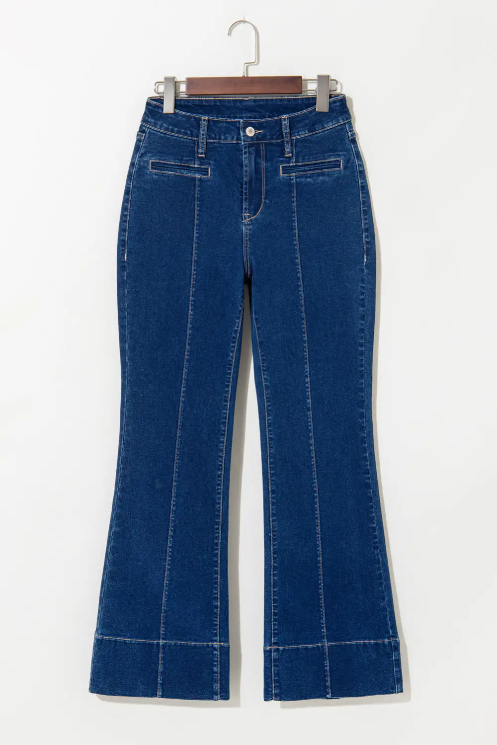 Center Seam Deep Straight Jeans