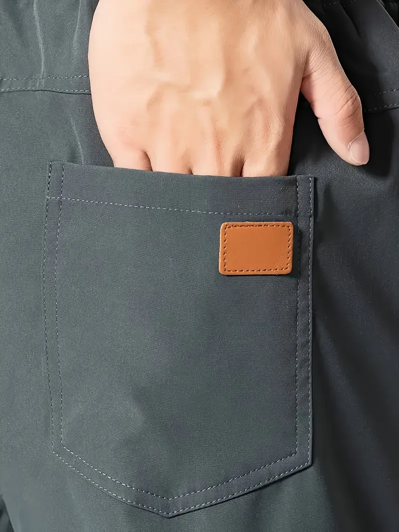 5pcs Men’S Solid Color Drawstring Jogger Pants – Polyester – Casual – Non-Stretch – Regular Length – Loose Fit – 150g/m2 – Woven Fabric – for Hiking & Outdoor