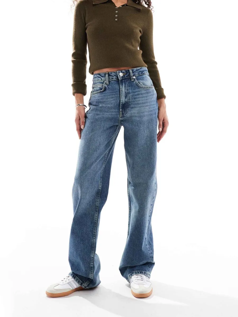High-Waist Relaxed Denim Pants