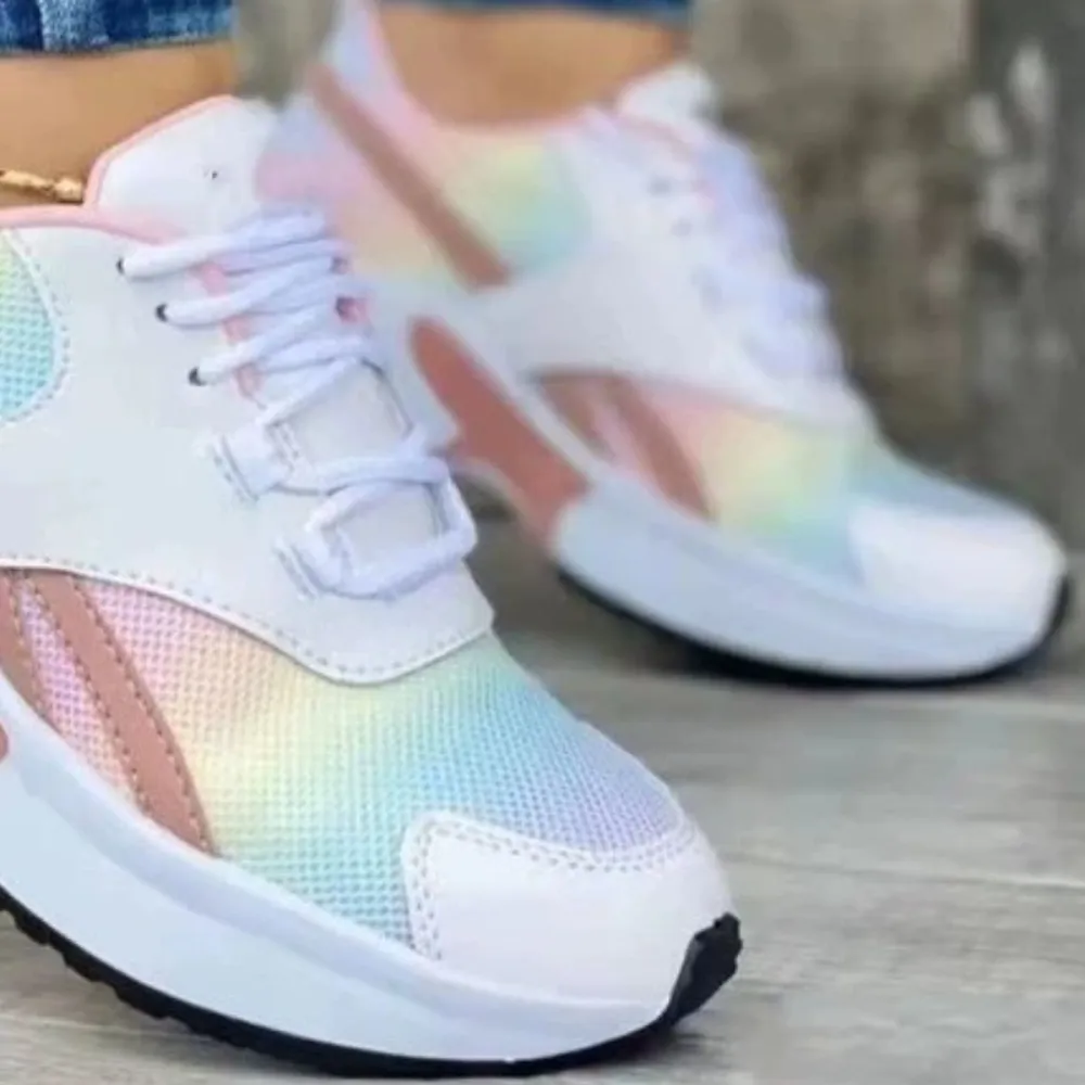 Versatile Lace-Up Round Toe Sneakers