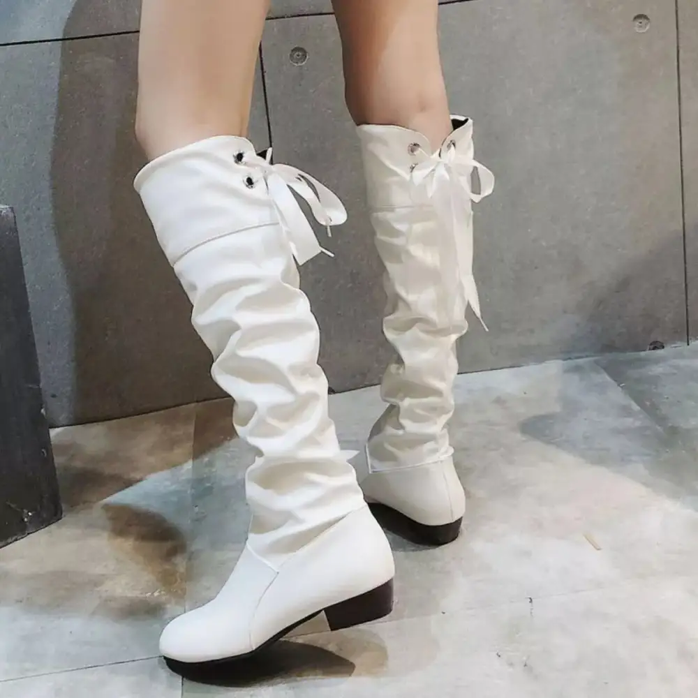 Refined Round Toe Low Heel Boots