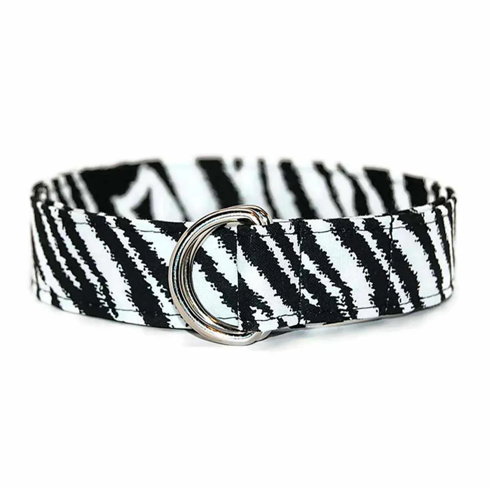 Zebra Print D-Ring Cotton Belt