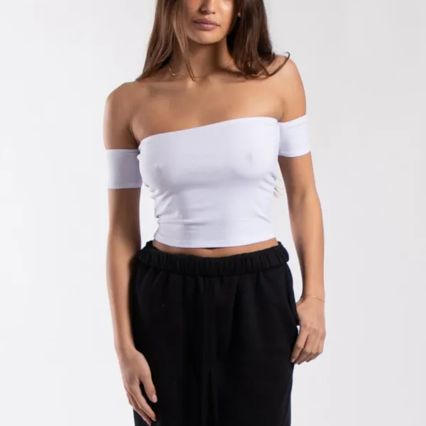 Women's Off Shoulder Crop Tee
