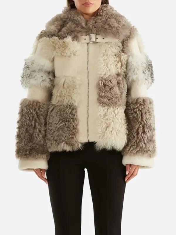 Furry Patchwork Shearling Jacket