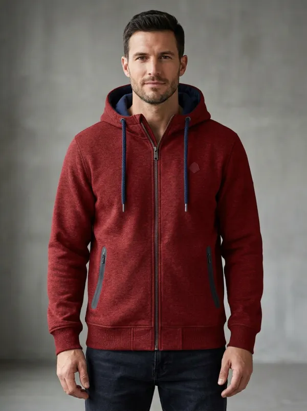 Men's Classic Hooded Zip-Up Sports Jacket