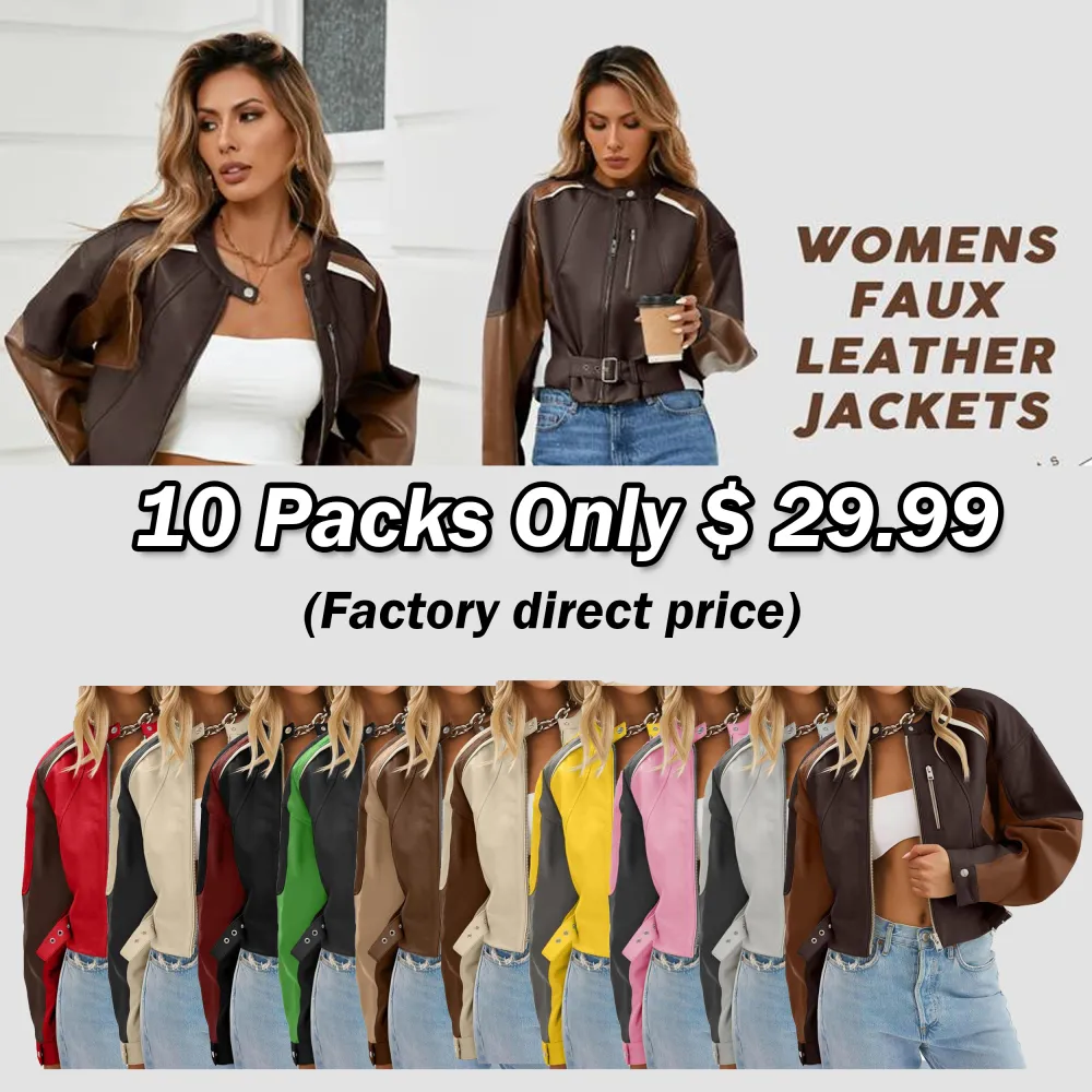 Women’s Faux Leather Bomber Jacket – Bold Style. Modern Edge. Everyday Confidence. 🔥 Limited-Time Offer – 40% OFF!