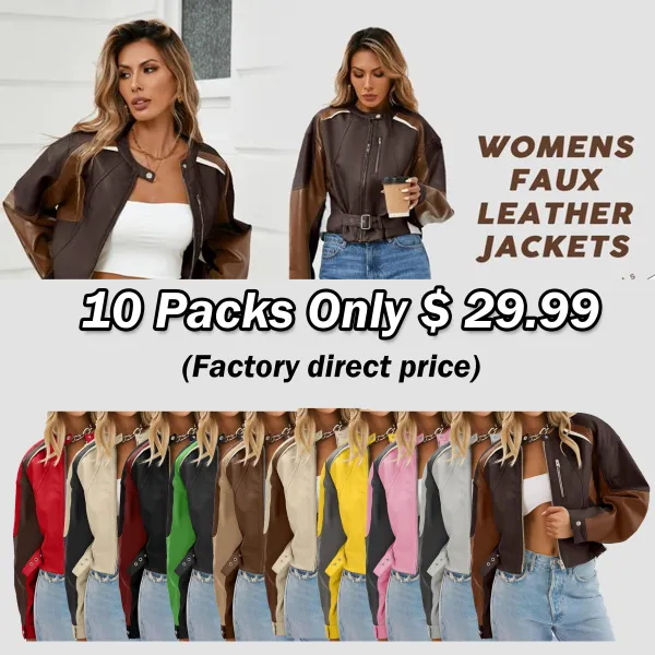 Women’s Faux Leather Bomber Jacket – Bold Style. Modern Edge. Everyday Confidence. 🔥 Limited-Time Offer – 40% OFF!