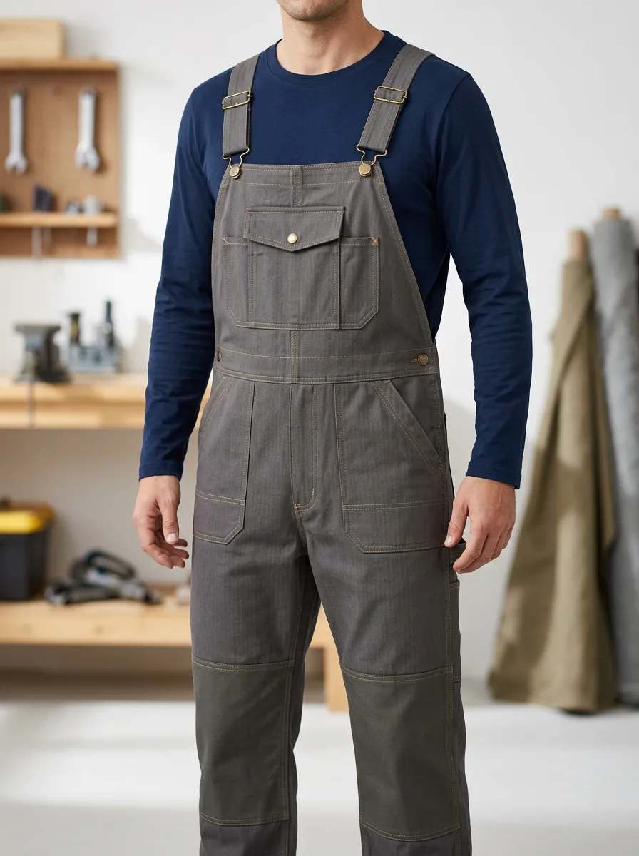 Men's Performance Inspired Multi-Pocket Canvas Bib Work Overalls