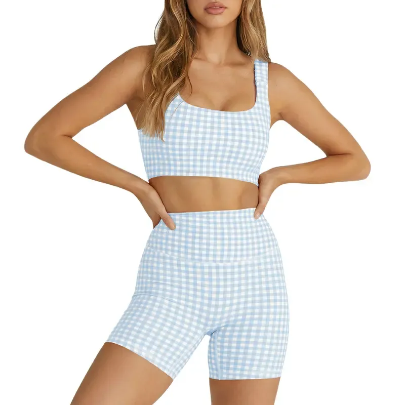 Women's Plaid Two-Piece Athleisure Set
