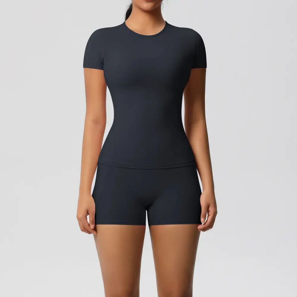Brushed Short-Sleeve Top, Trousers and Shorts Active Set