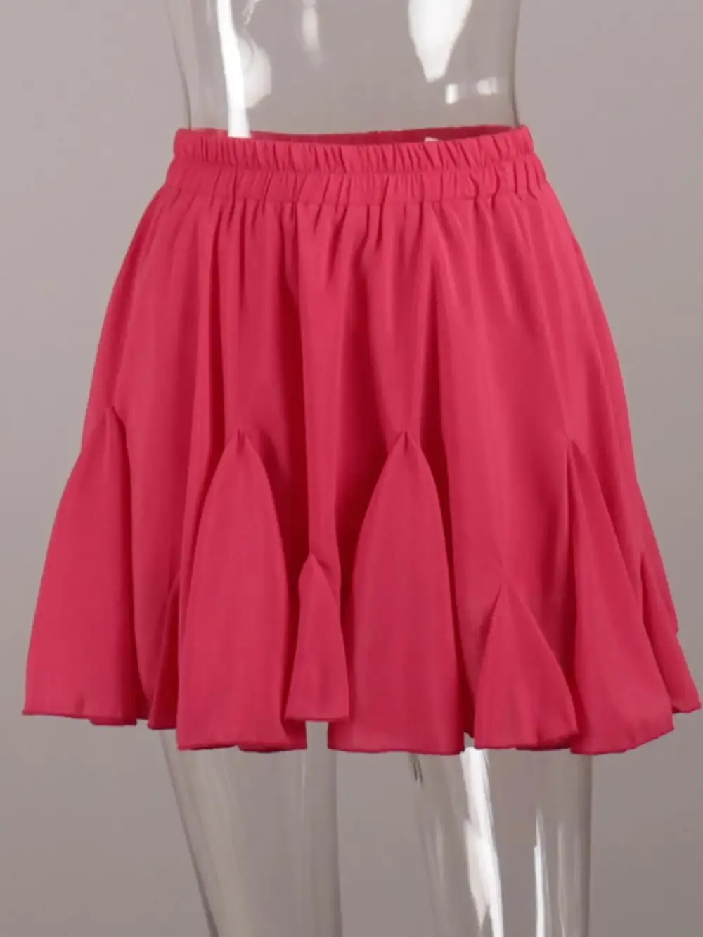 Ruffle Trim Elastic Skirt