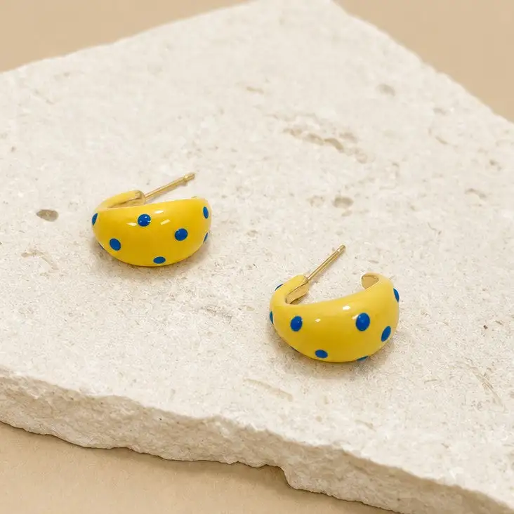 Butter Yellow Polkadot arrings